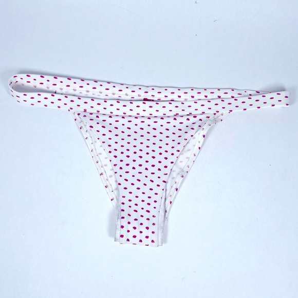 Polka Dot Bikini Bottoms Cheeky Size 10 White and Pink - Picture 1 of 4